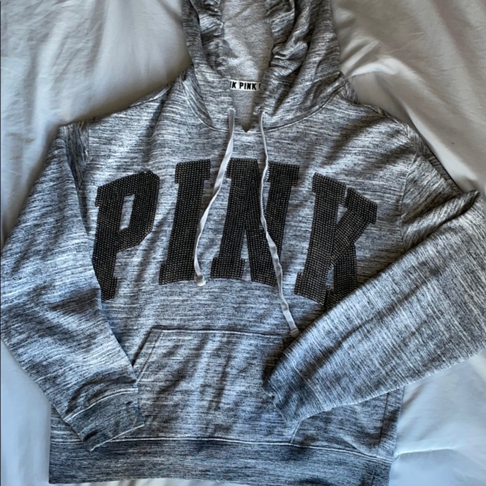 Victoria’s Secret Pink sequin pullover crop hoodie